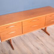 Restored Teak 1960s Austinsuite 6 Drawer Chest Sideboard TV Cabinet