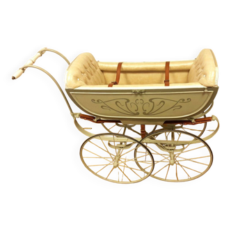 Rare two-seater twin children's pram early 20th century