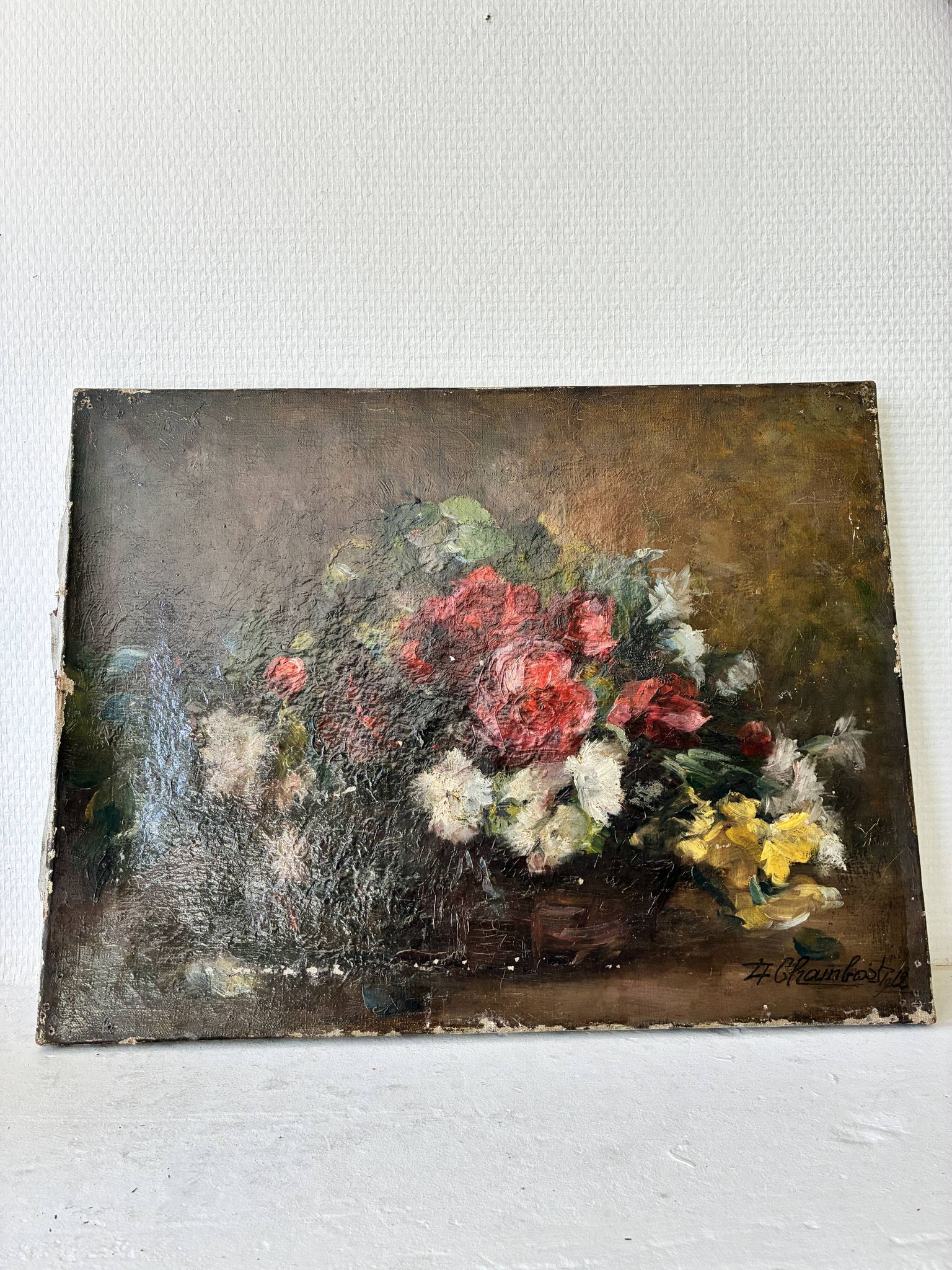 Old painting oil on canvas still life