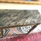 Louis XVI style lacquered wood console with marble top. Antique work