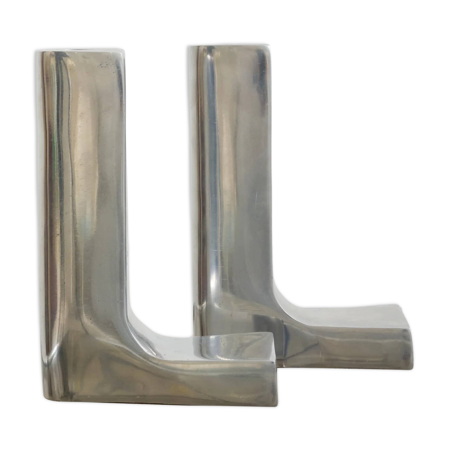 Pair of candlesticks "L", 1970-1980