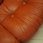 Canapé en cuir rouge, design italien, années 1970, fabricant : PelleRossi