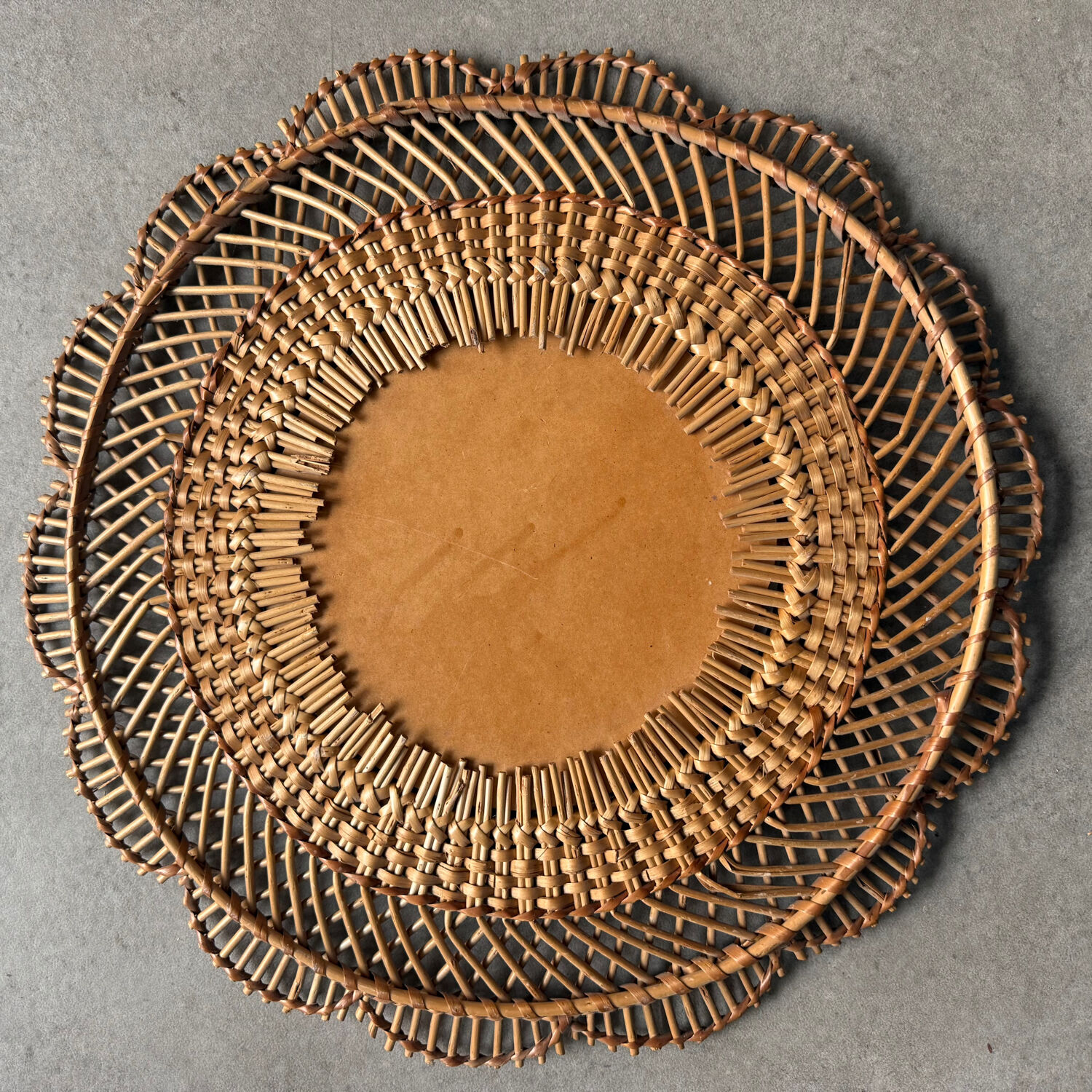 1960s Rattan Mirror France