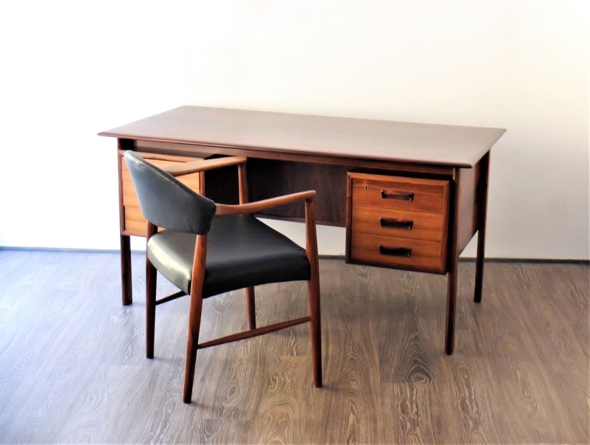 Kurt Olsen Chair Model 223 and Scandinavian 1960 rosewood desk