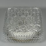 1960s 1970s Ceiling Lamp Flush Mount in Glass & Metal Space Age Design