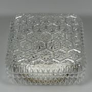 1960s 1970s Ceiling Lamp Flush Mount in Glass & Metal Space Age Design
