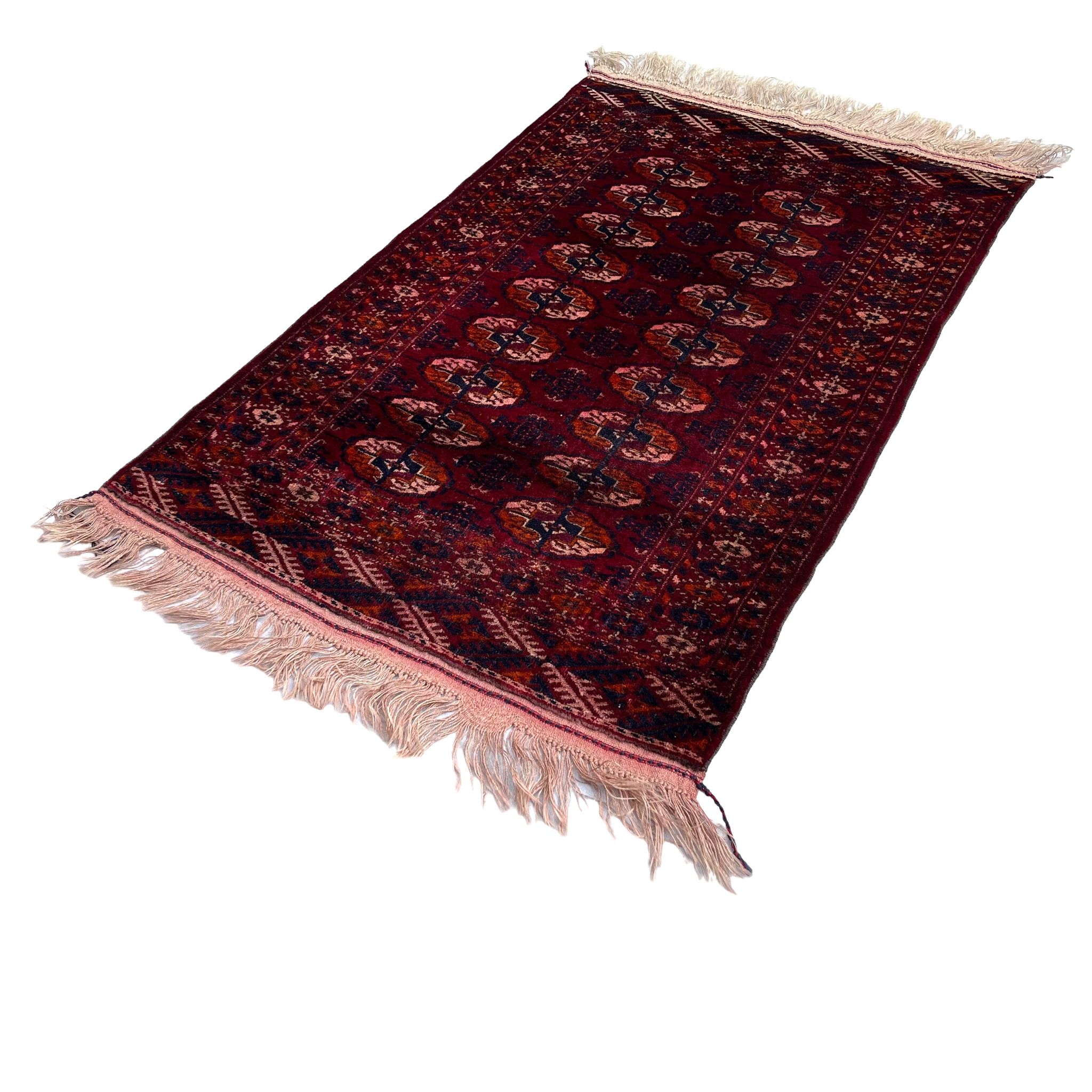 Vintage turkoman rug ,feiner handgeknüpfter orientteppich turkoman teppich, 133 x 84 cm