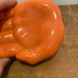 Vintage Orange Ceramic Hand Empty Pocket
