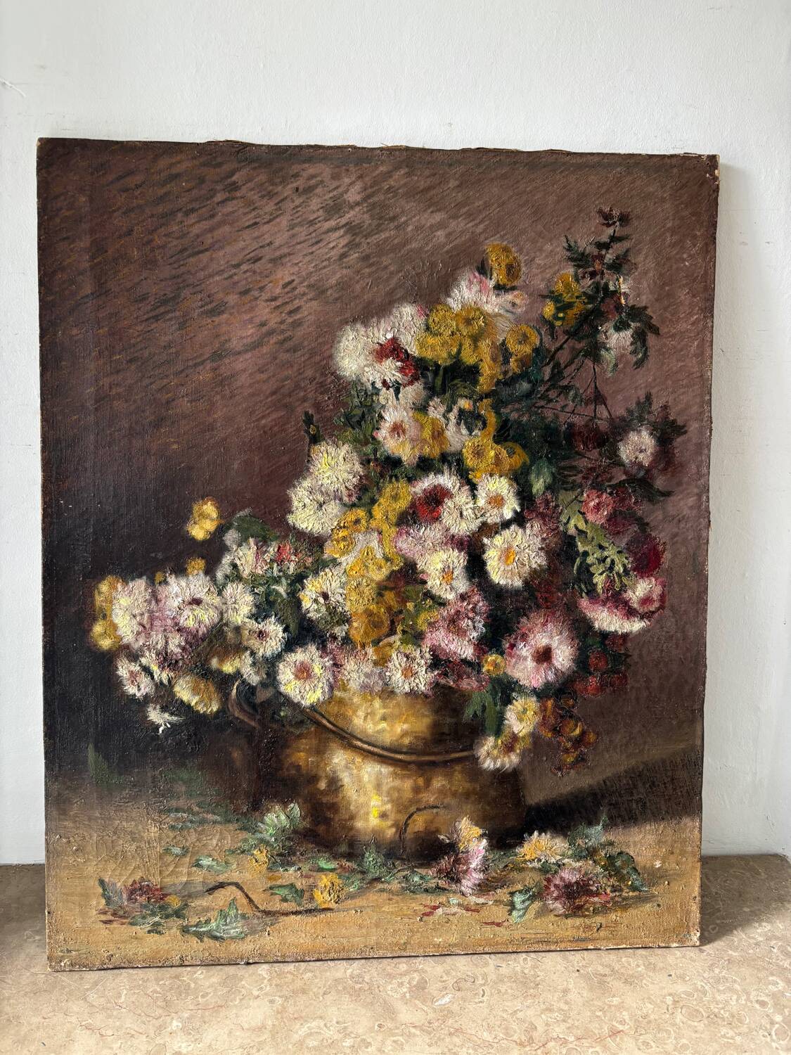 Flowers in a cauldron