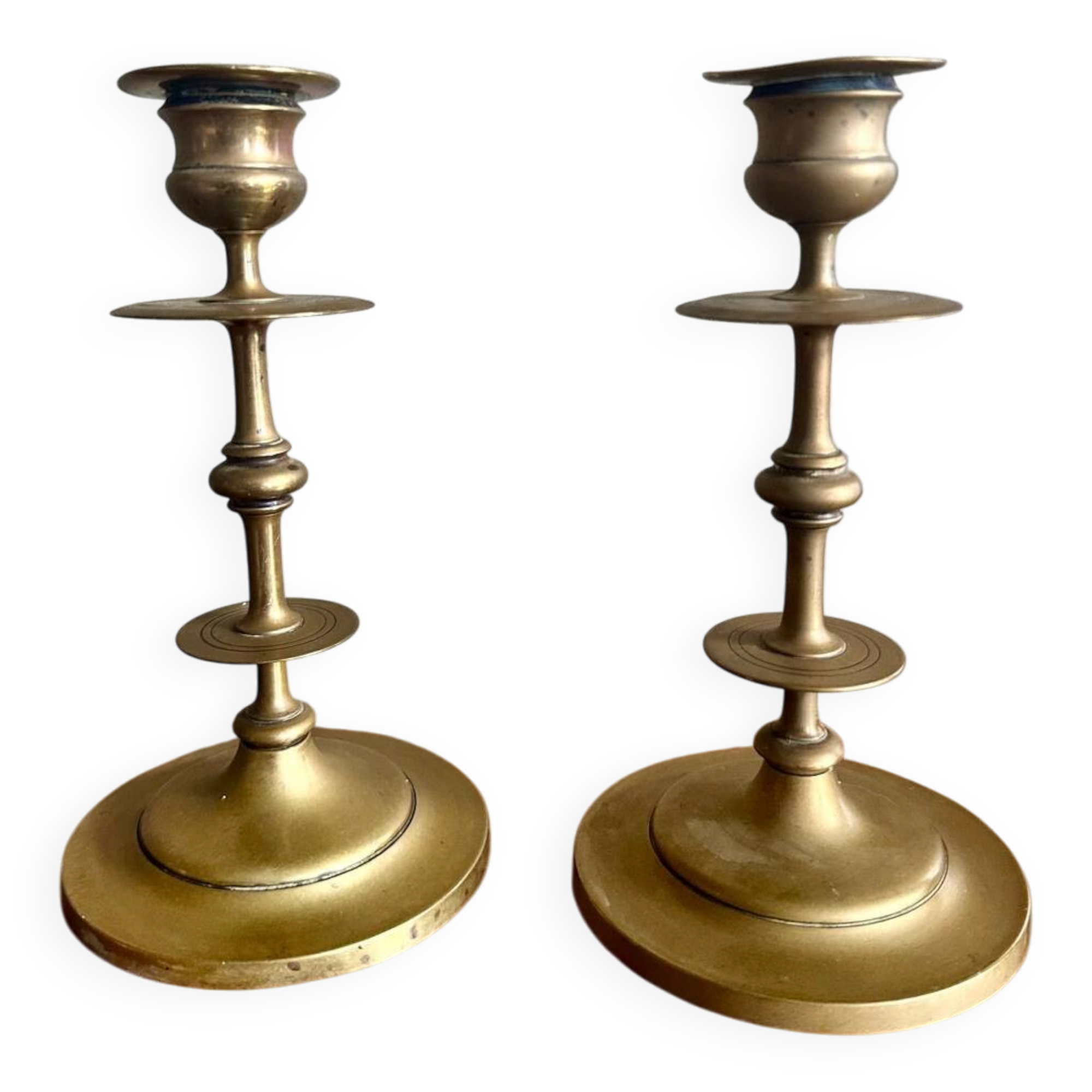 Pair of brass candlesticks