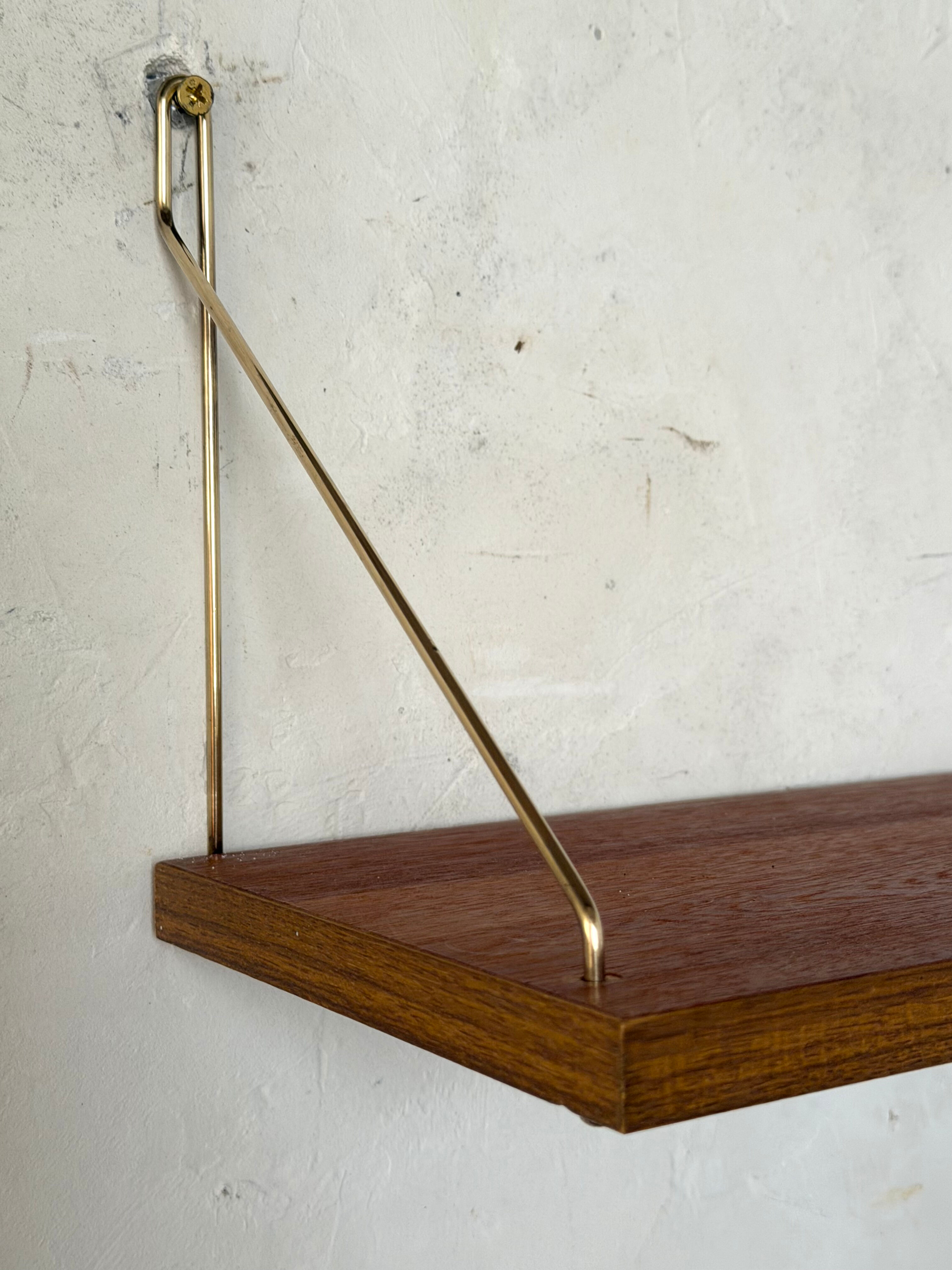 Vintage teak wall shelf