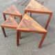 4 nesting tables in solid rosewood and Asian marquetry