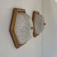 Pair of vintage wall lights, pine and Murano glass, Italy 1980