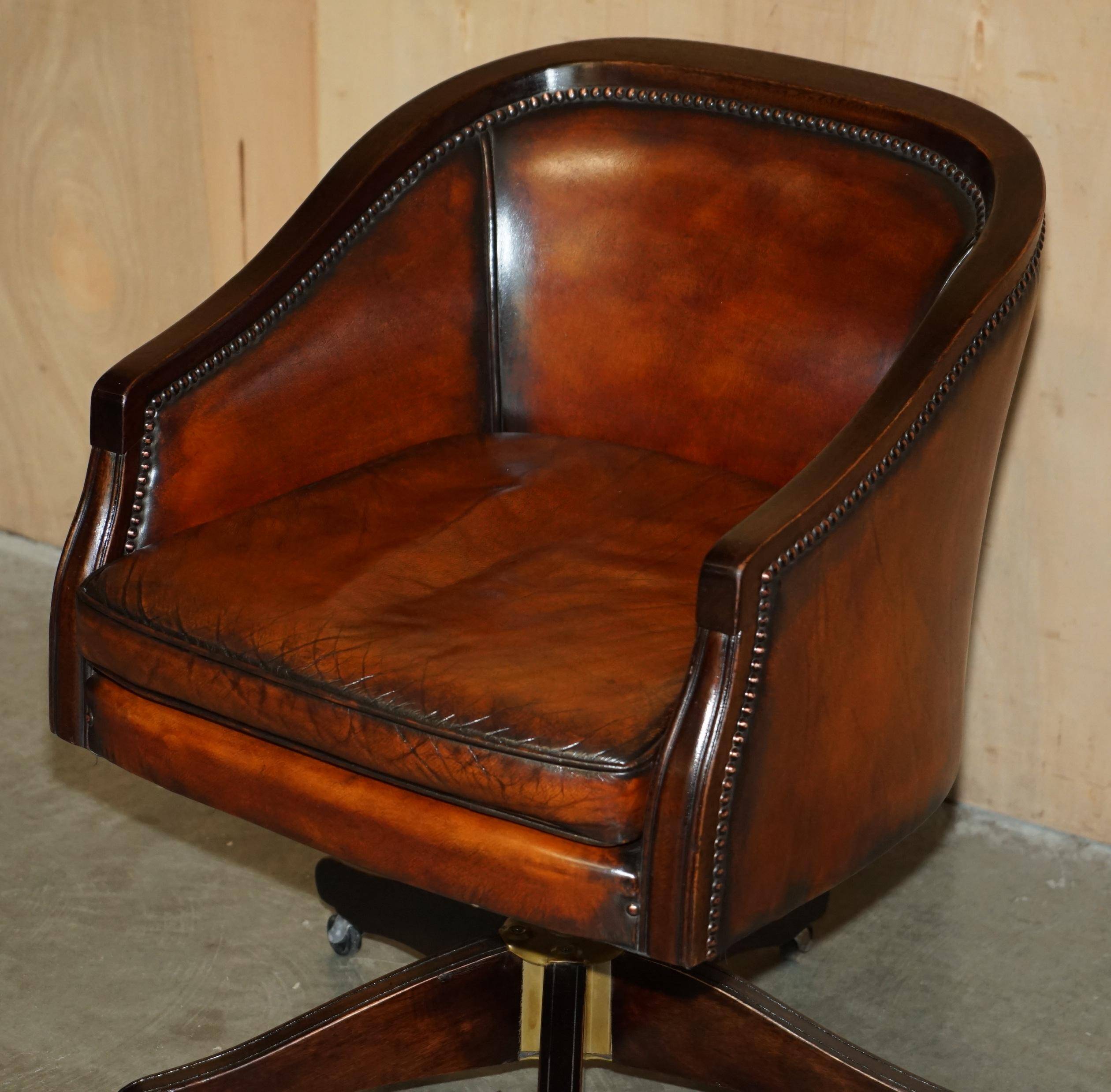 Restored leather captain's or director's chair