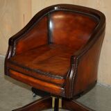 Restored leather captain's or director's chair