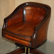 Restored leather captain's or director's chair