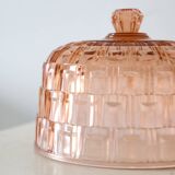 Bell and top in pink glass, vintage