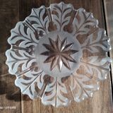 Set of 4 opaque glass bread plates snowflake
