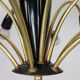 Italian Black and brass 12 arm Spider Chandelier  1950s