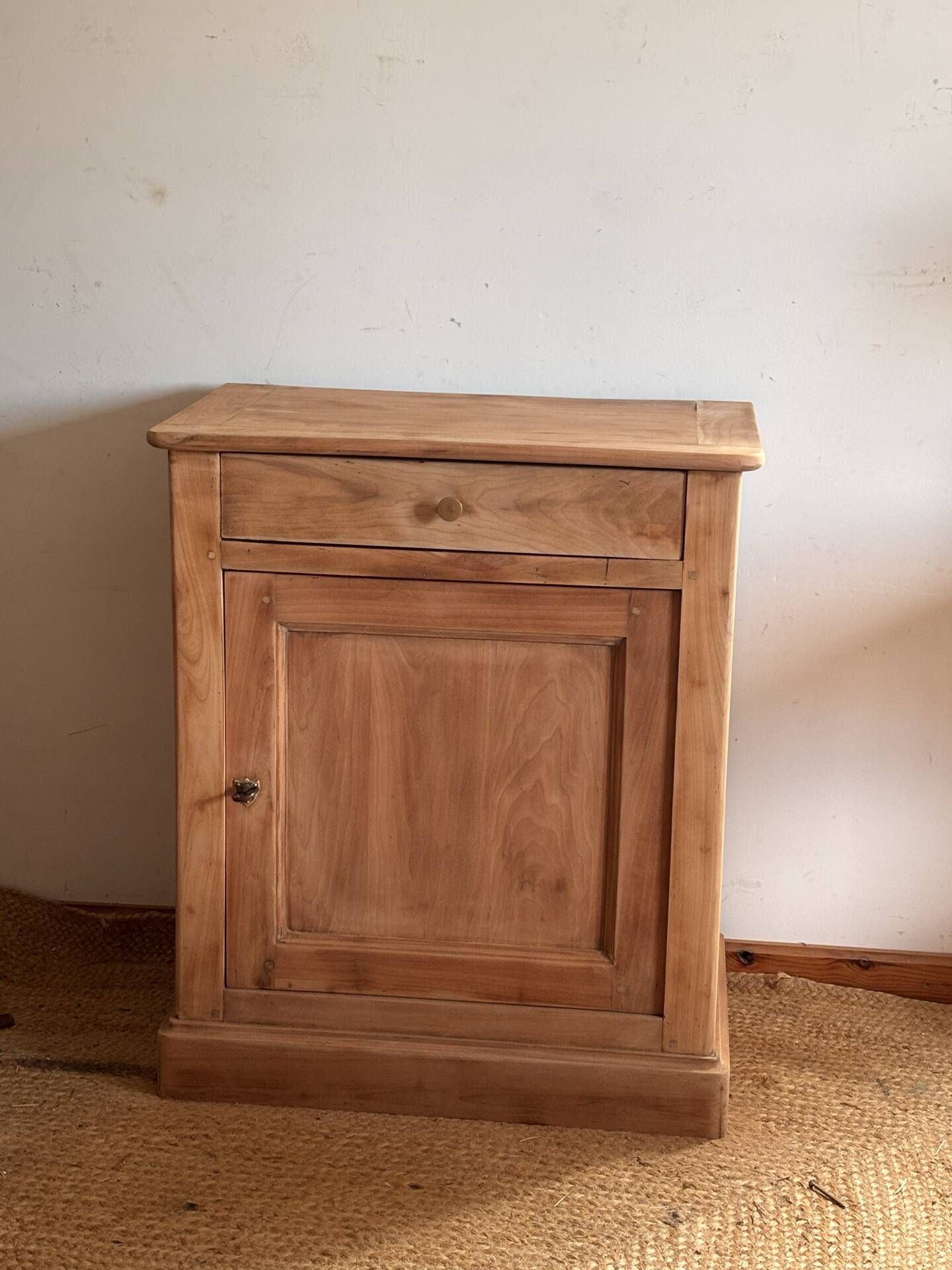 Parisian buffet 1 door antique - solid raw wood jam cabinet
