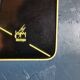 Vintage formica clock silent rectangular wall clock "Japy electric black yellow"