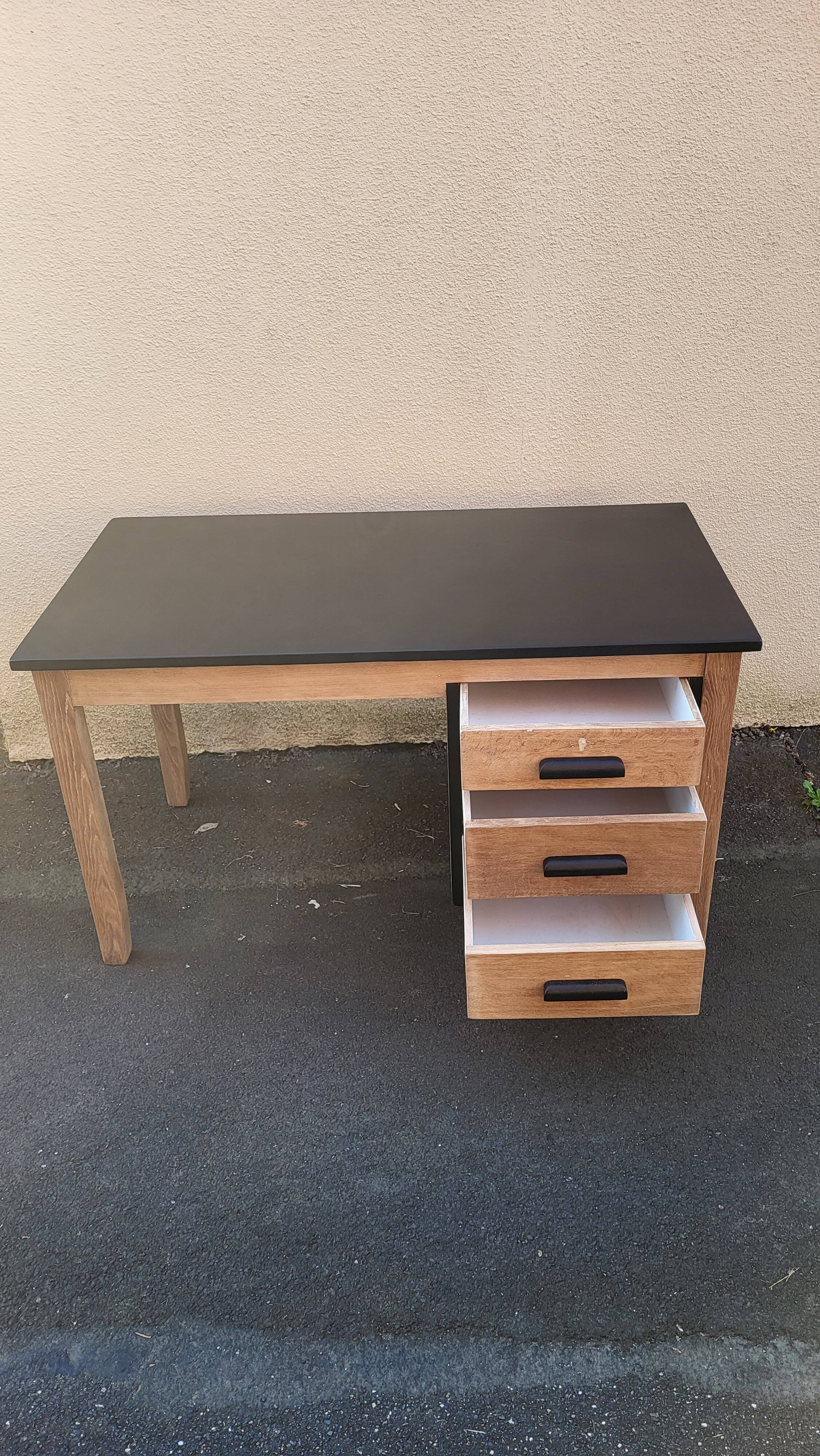 beautiful desk 1940/60 in revamped wood