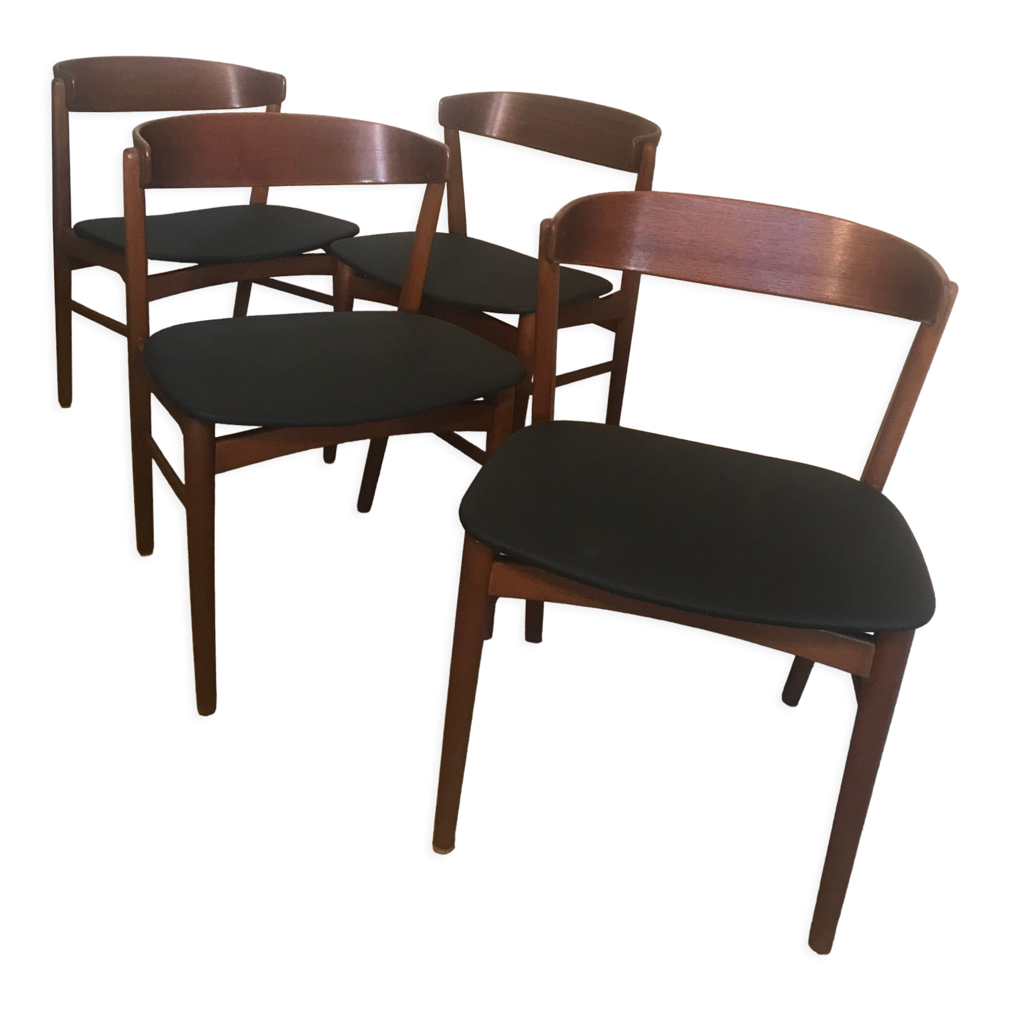 Set of 4 vintage Danish teak chairs Farstrup 206, Denmark 1960's
