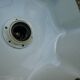 Suspension of old lampshade in opaline mint