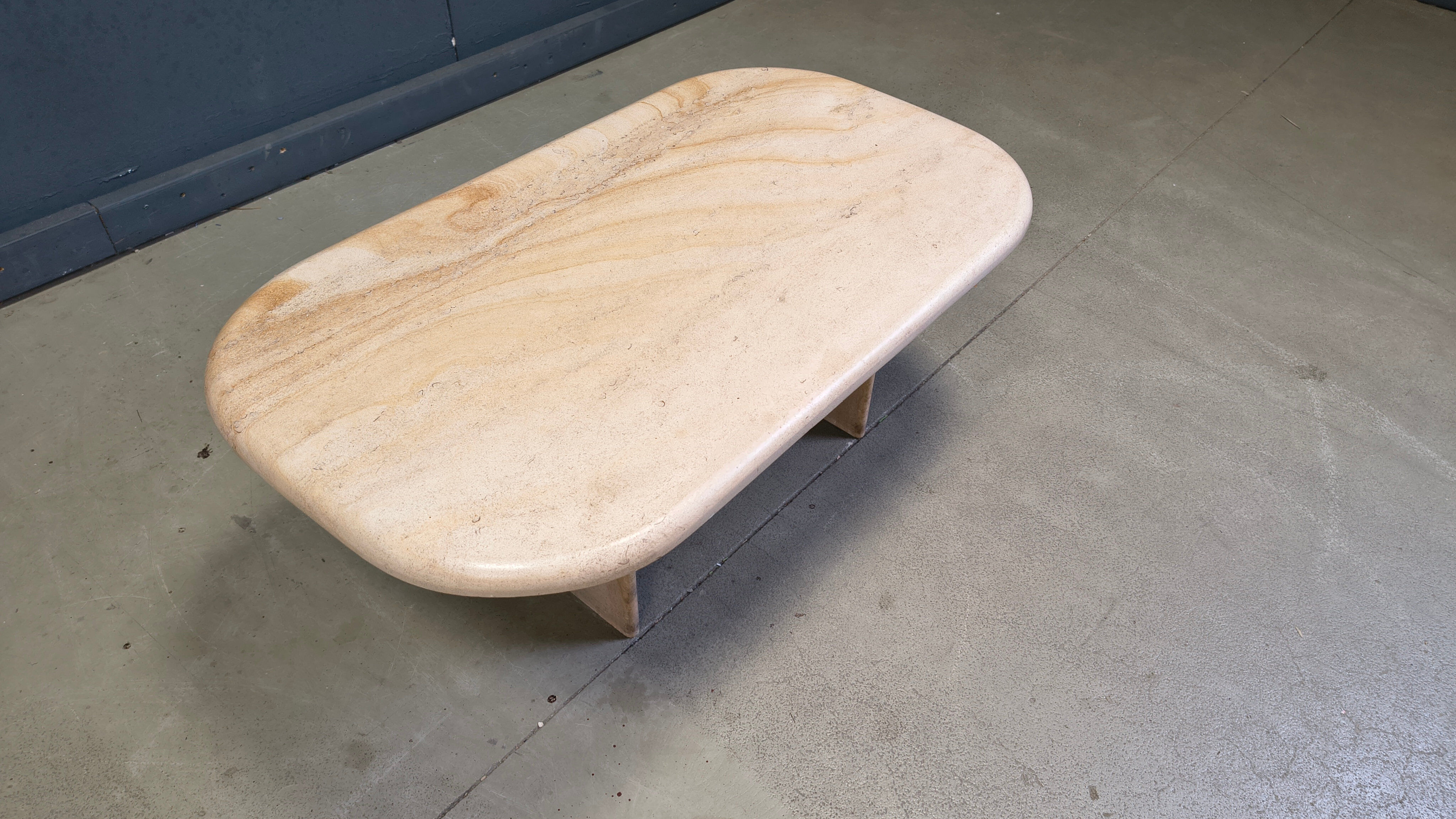 Vintage Italian travertine coffee table, 1970s