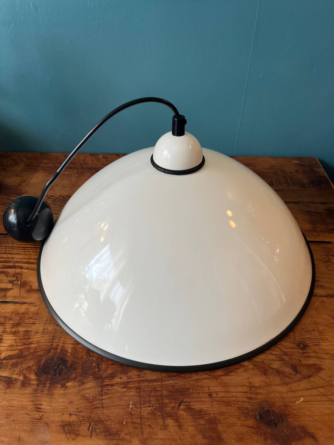 Large metal pendant light from the 80s