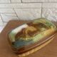 Gien earthenware butter dish slash country decor: deer, deer, forest