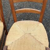 4 rustic Paillé chairs