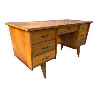 Vintage desk with oak compass legs