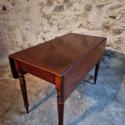 Table à abattants anglaise ancienne en acajou, fin XIXe siècle