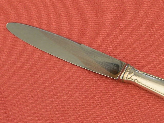 Set of 11 knives handle silver metal stainless steel blade