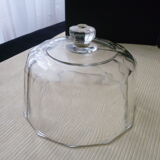 Old cheese bell with flat ribs in molded pressed glass