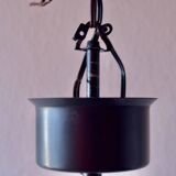 Vintage chandelier in molded glass, brass and steel - 5 branches - 1960s