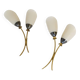 Mid-century pair of wall lamps in brass and opaline attributed to Asea Sweden, 1950s.
