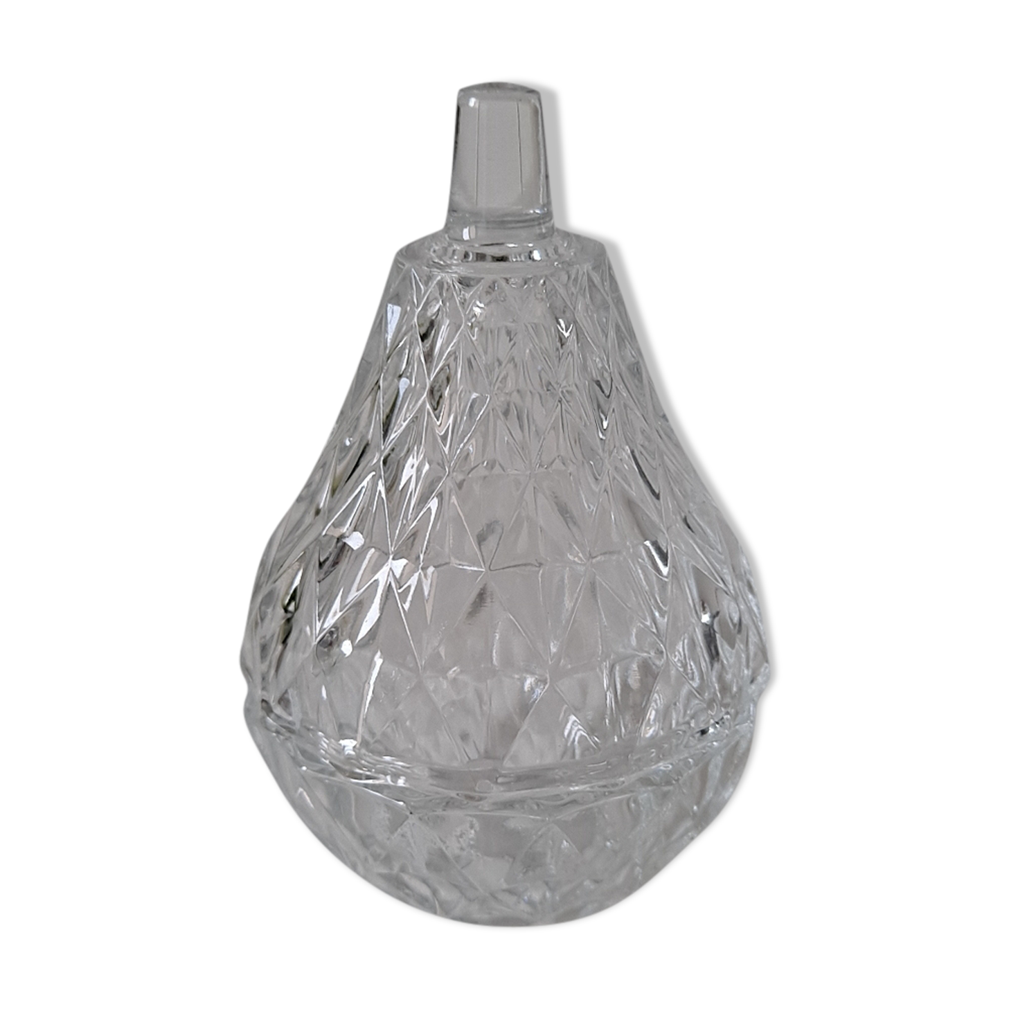 Glass pear candy box