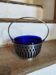 50s sugar bowl in glass and silver metal