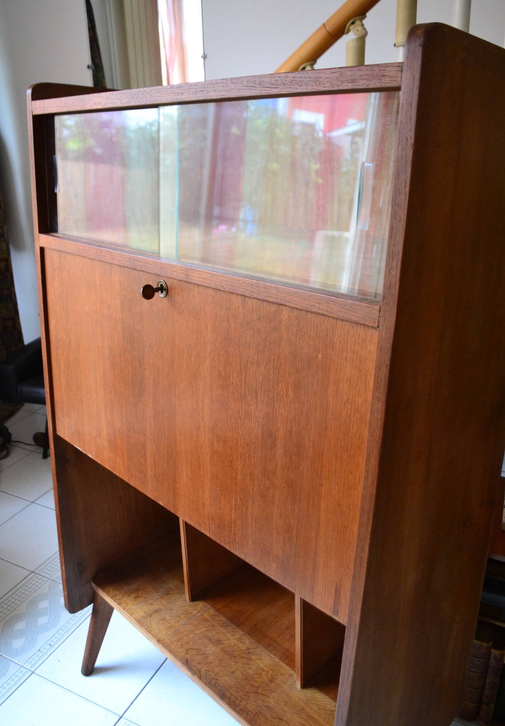 Secrétaire en chêne, années 50-60
