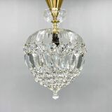 Lustre en cristal et laiton du milieu du siècle, Tchécoslovaquie