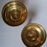 Pair of antique brass candlesticks Scandinavian countryside candlesticks