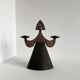 Bougeoir en cuivre figuratif de dame dans le style moderniste vintage de Bjorn Wiinblad
