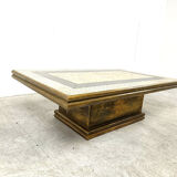 Vintage brass coffee table by Rodolfo Dubarry, 1970s