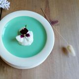 8 plates in earthenware of Salins, mint green and pale yellow vintage 60s / vintage dishes summer