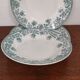 Set of 3 semi hollow plates model jane with dark green floral decoration st amand