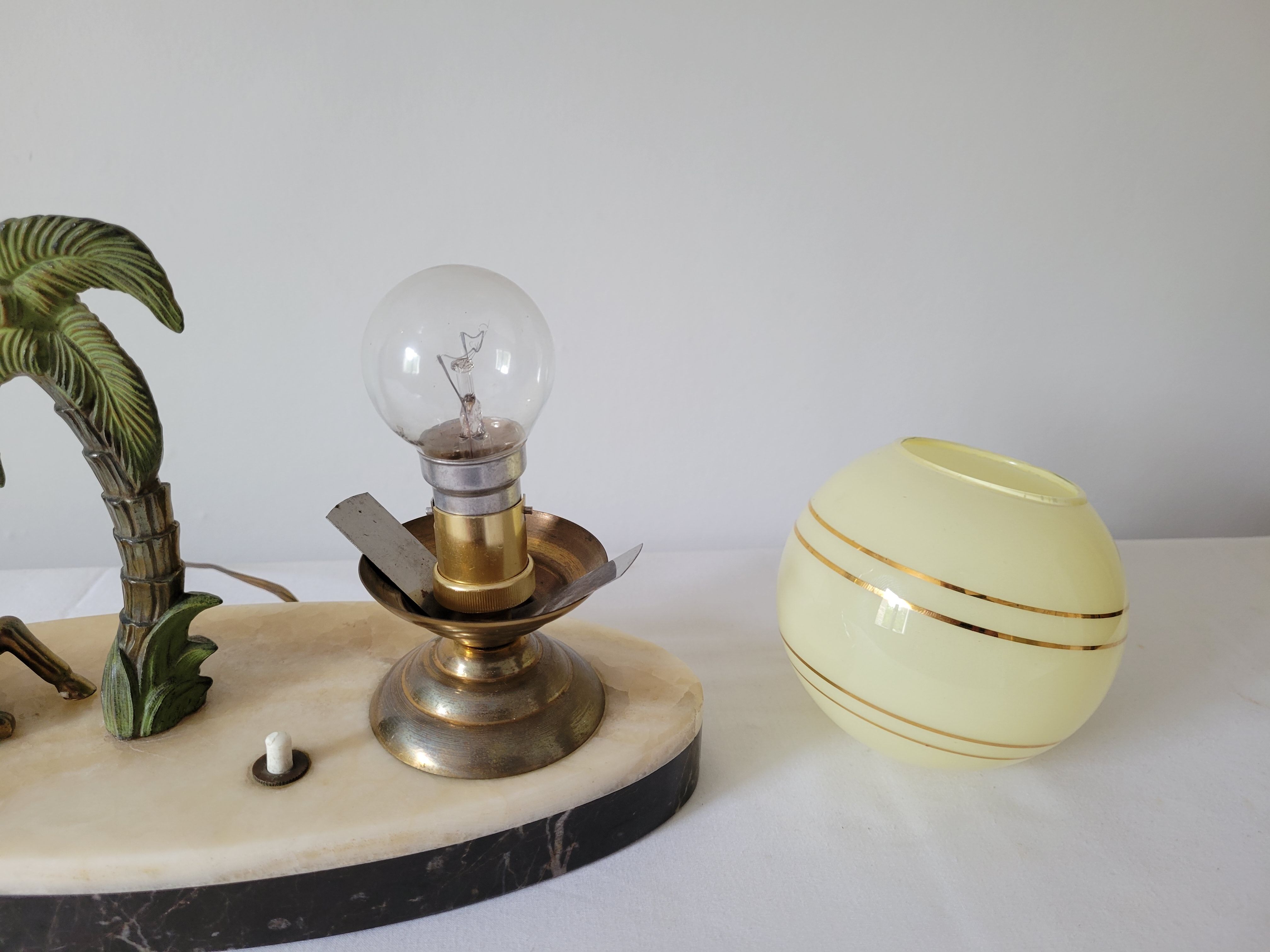 Marble night light lamp with antelope