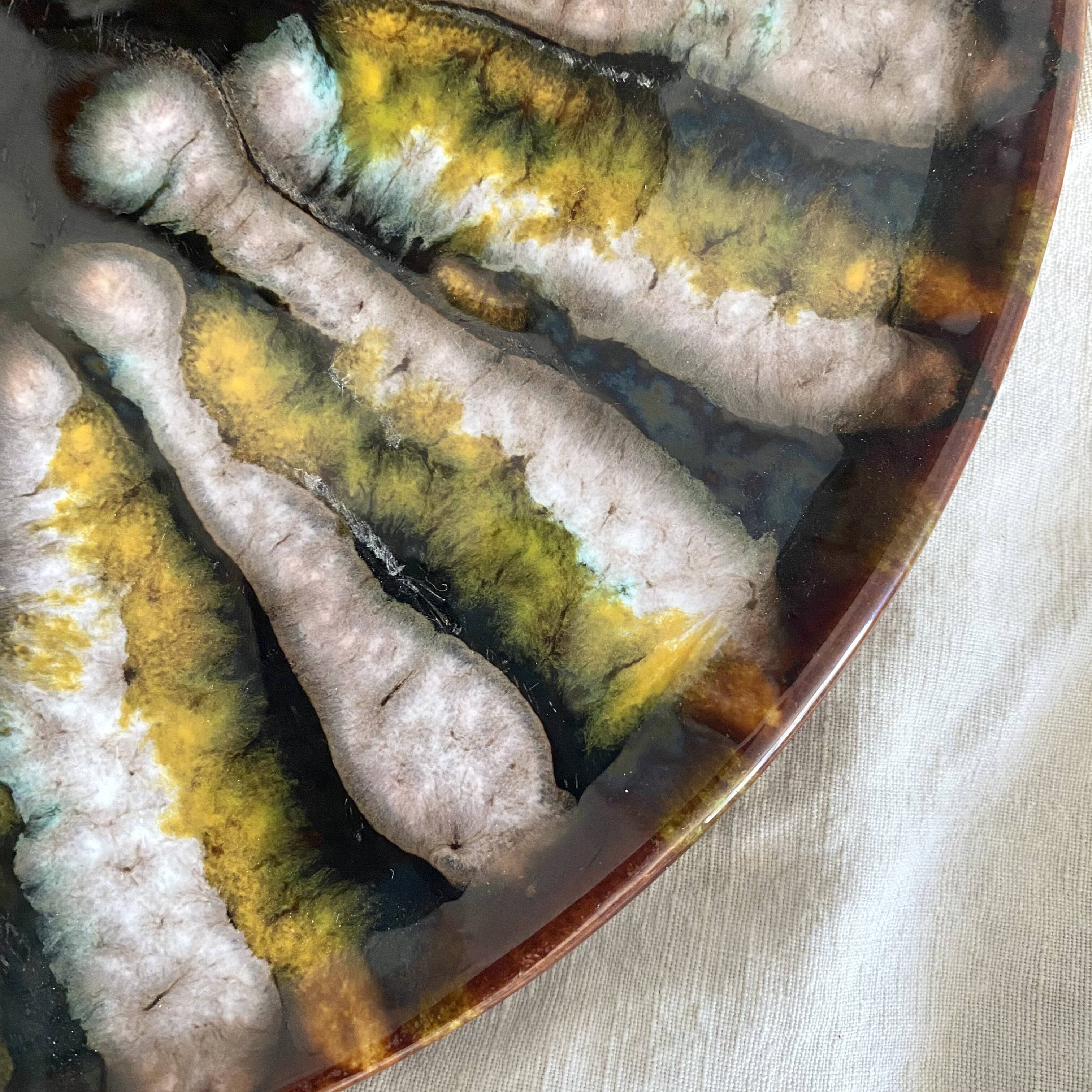 Vintage round dishes from the Saint Jean de Bretagne earthenware factory