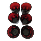 6 Arcoroc ruby glasses – Faceted design from the 70s-80s